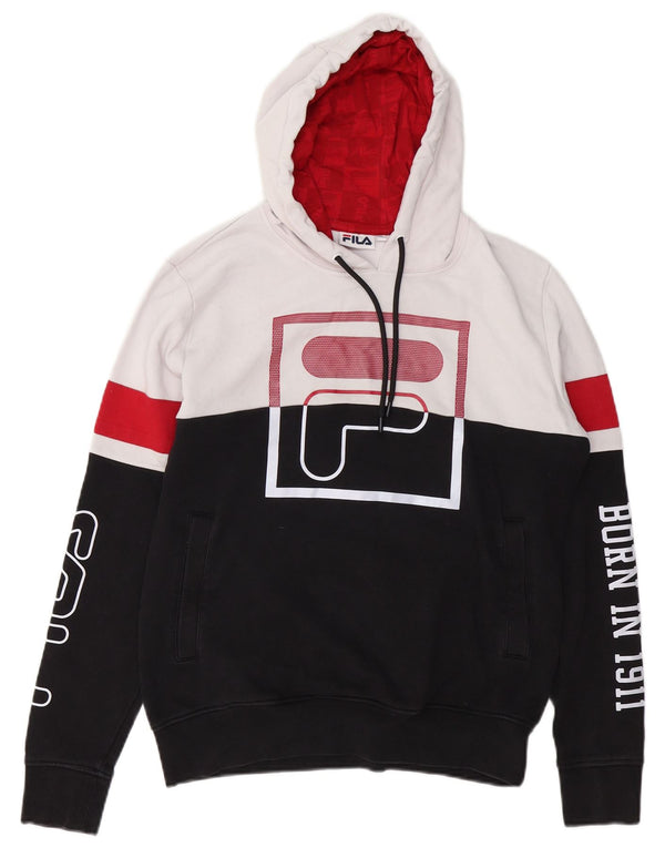 Ανδρικό γραφικό φούτερ με κουκούλα FILA XS Μαύρο βαμβακερό
