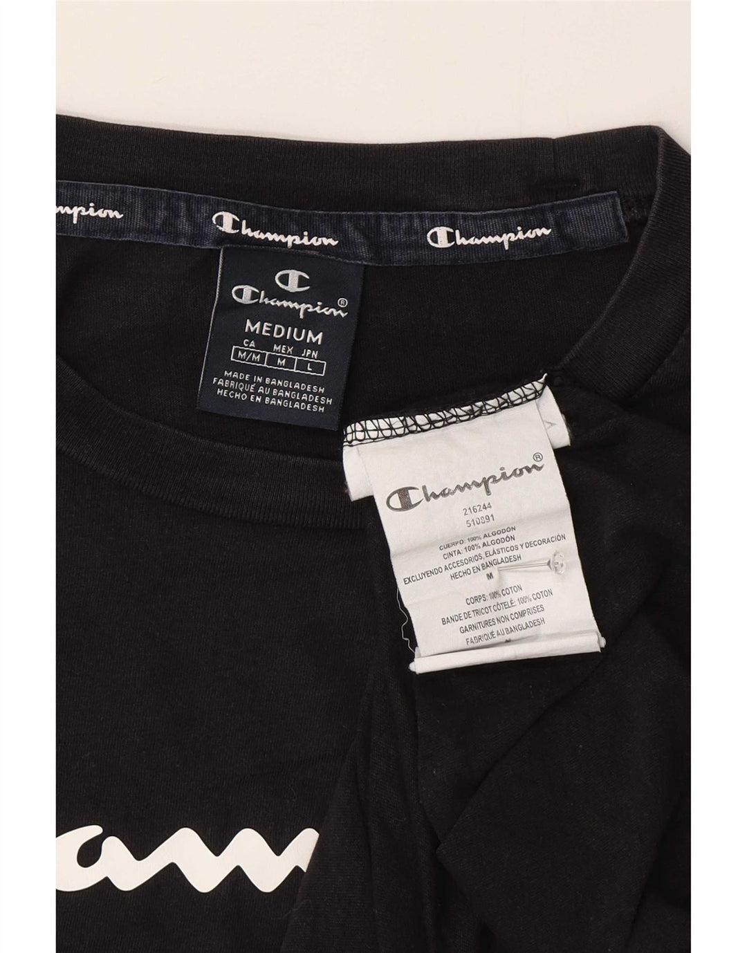 Ανδρικό γραφικό T-Shirt Champion Top Μεσαίο μαύρο βαμβακερό