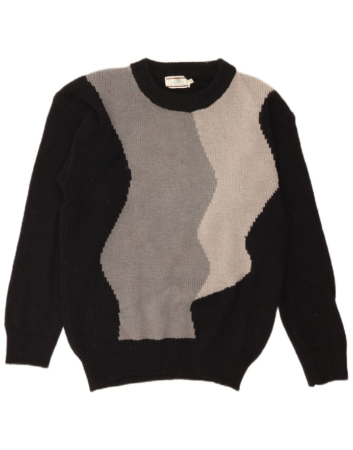 Classics γυναικείο πουλόβερ με λαιμόκοψη UK 14 Medium Black Colourblock