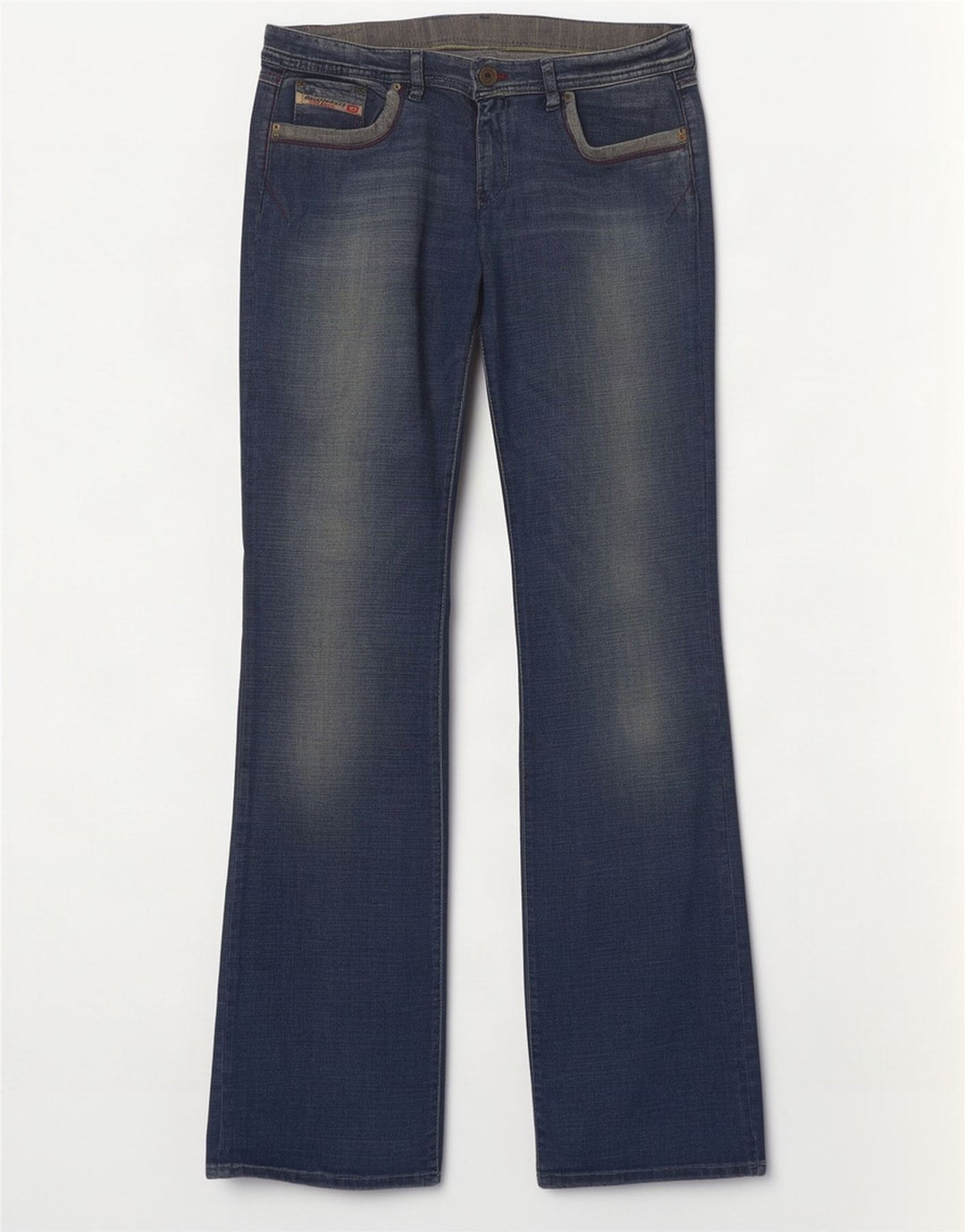 Γυναικεία Diesel Distressed Bootcut Jeans UK 16 Large W32 L33 Blue Cotton