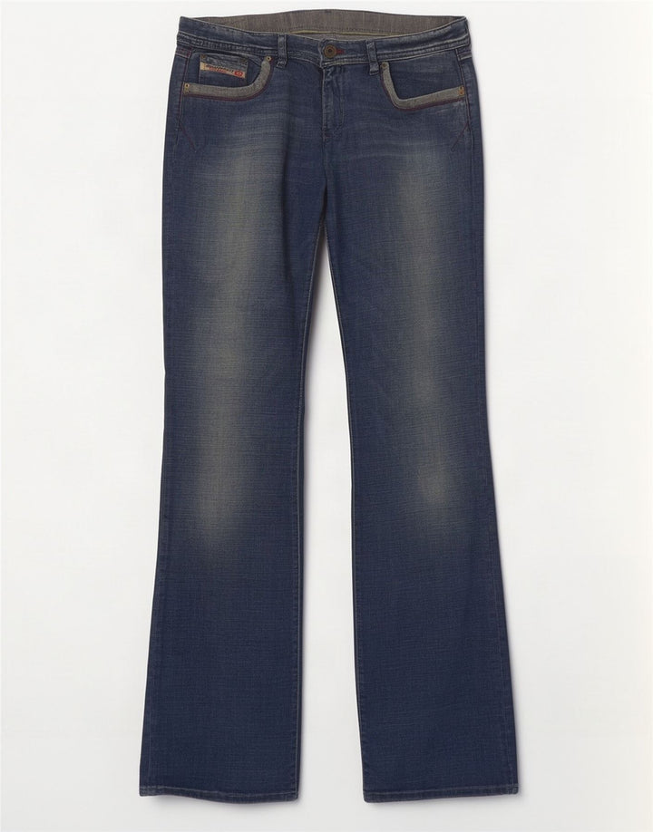 Γυναικεία Diesel Distressed Bootcut Jeans UK 16 Large W32 L33 Blue Cotton