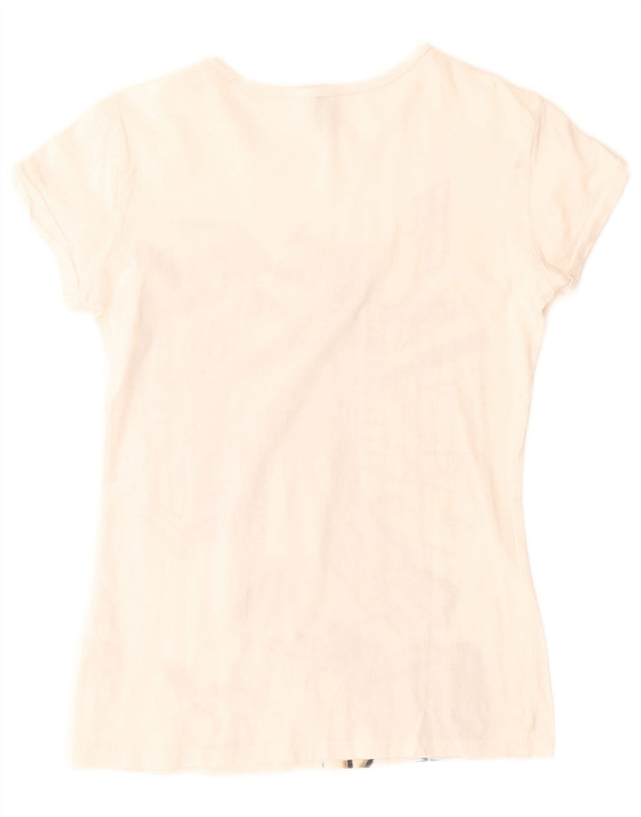 BENETTON Γραφικό T-Shirt για κορίτσια τοπ 11-12 ετών 2XL λευκό βαμβακερό