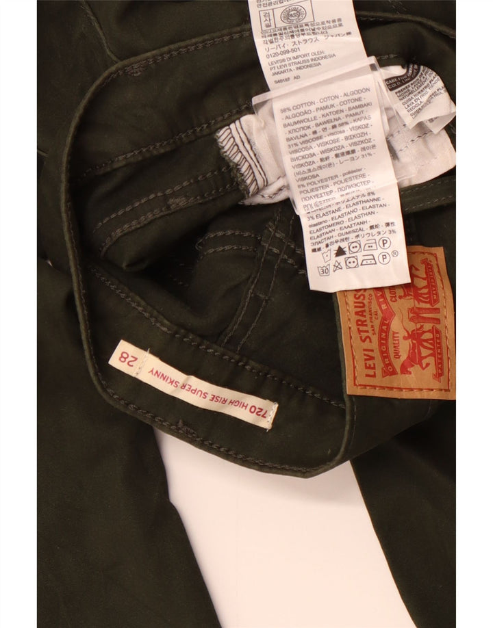 LEVI'S Γυναικείο 720 Ψηλόμεσο Σούπερ Κοκαλιάρικο Παντελόνι W28 L30 Χακί