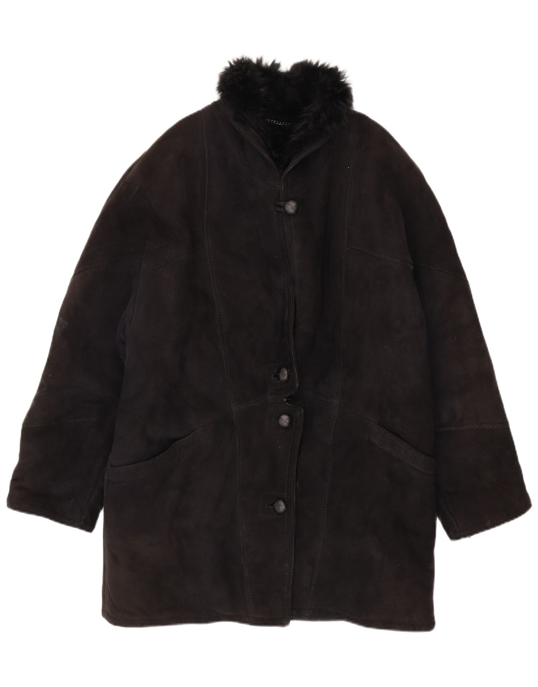 Γυναικείο Shearling παλτό VINTAGE IT 42 Medium Black Shearling