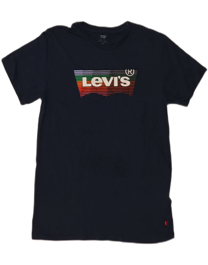 Ανδρικό γραφικό μπλουζάκι LEVI'S Μπλουζάκι μεσαίο μπλε βαμβακερό