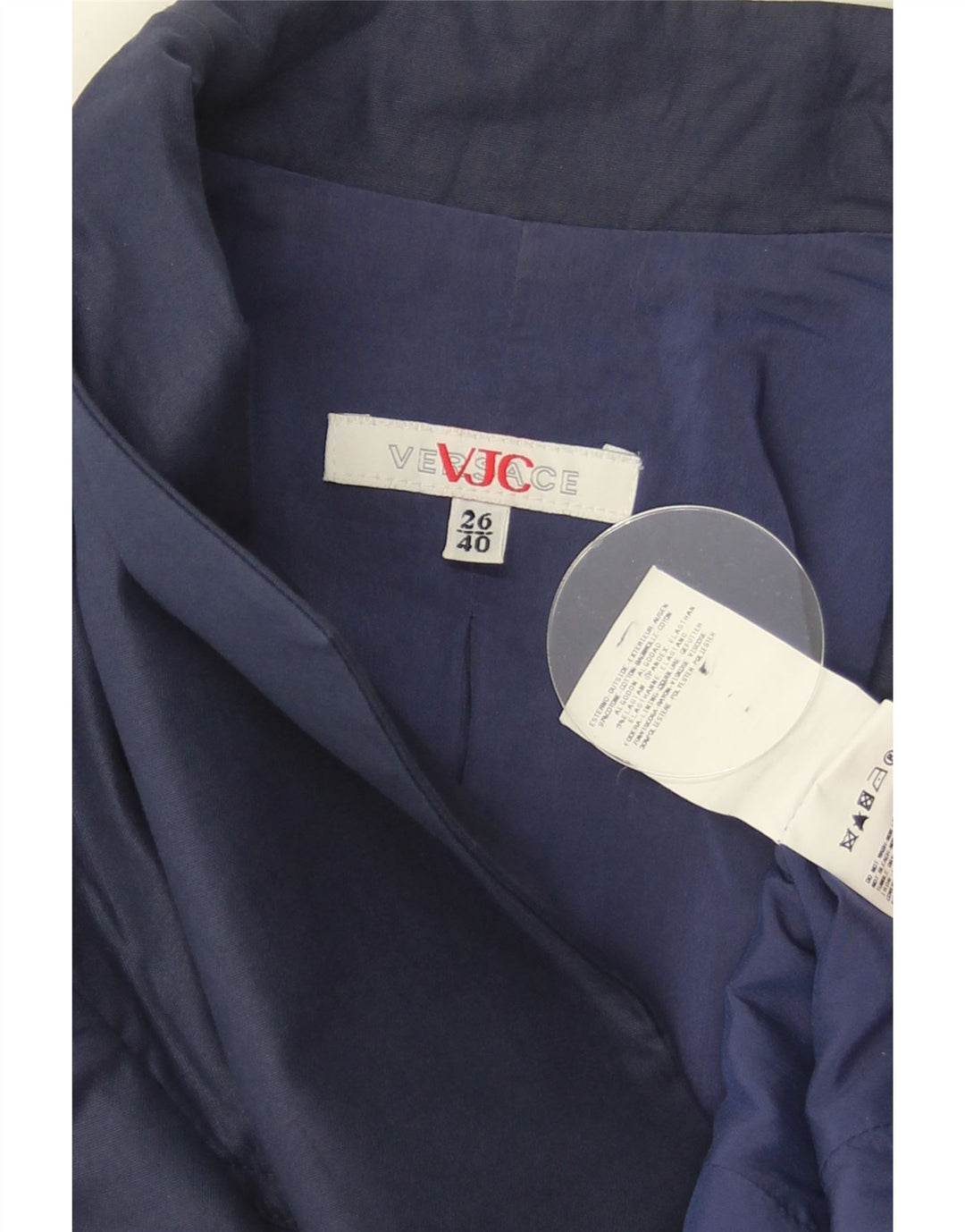 Versace Γυναικείο Μπουφάν Blazer 1 Κουμπί IT 40 Small Navy Blue Βαμβακερό