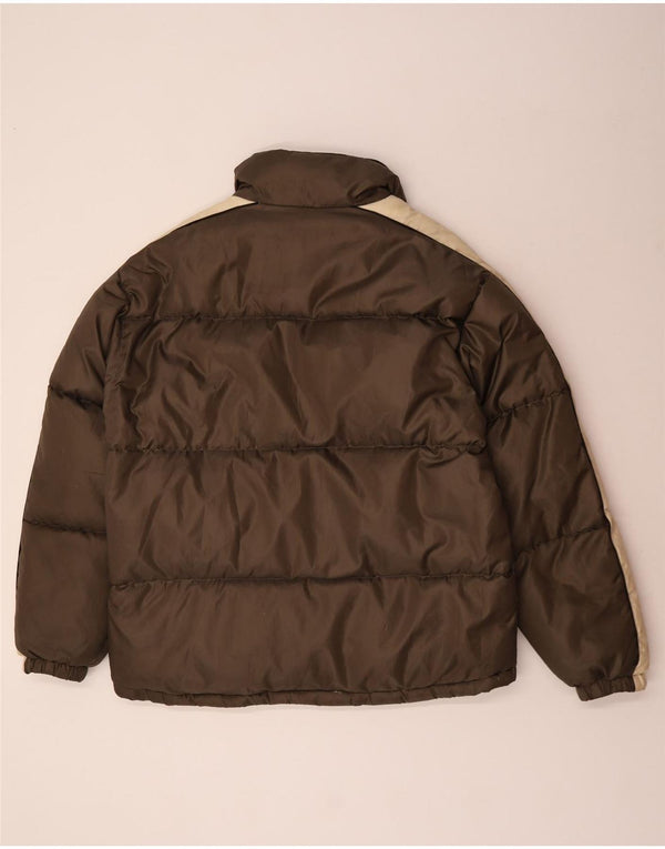 Southern Mens Padded Jacket UK 42 XL Brown Colourblock Polyester