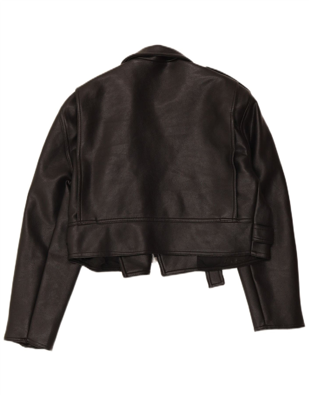 VINTAGE Γυναικείο Oversized Crop Biker Jacket UK 10 Small Black