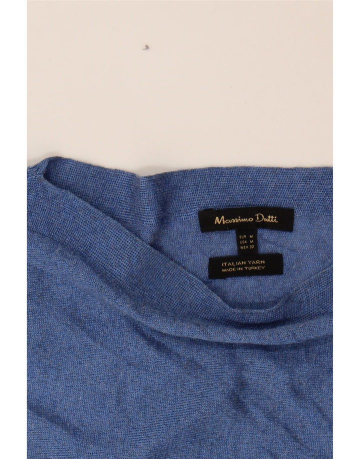 MASSIMO DUTTI Womens Boat Neck Jumper Sweater UK 14 Medium Navy Blue Vintage Massimo Dutti and Second-Hand Massimo Dutti from Messina Hembry 