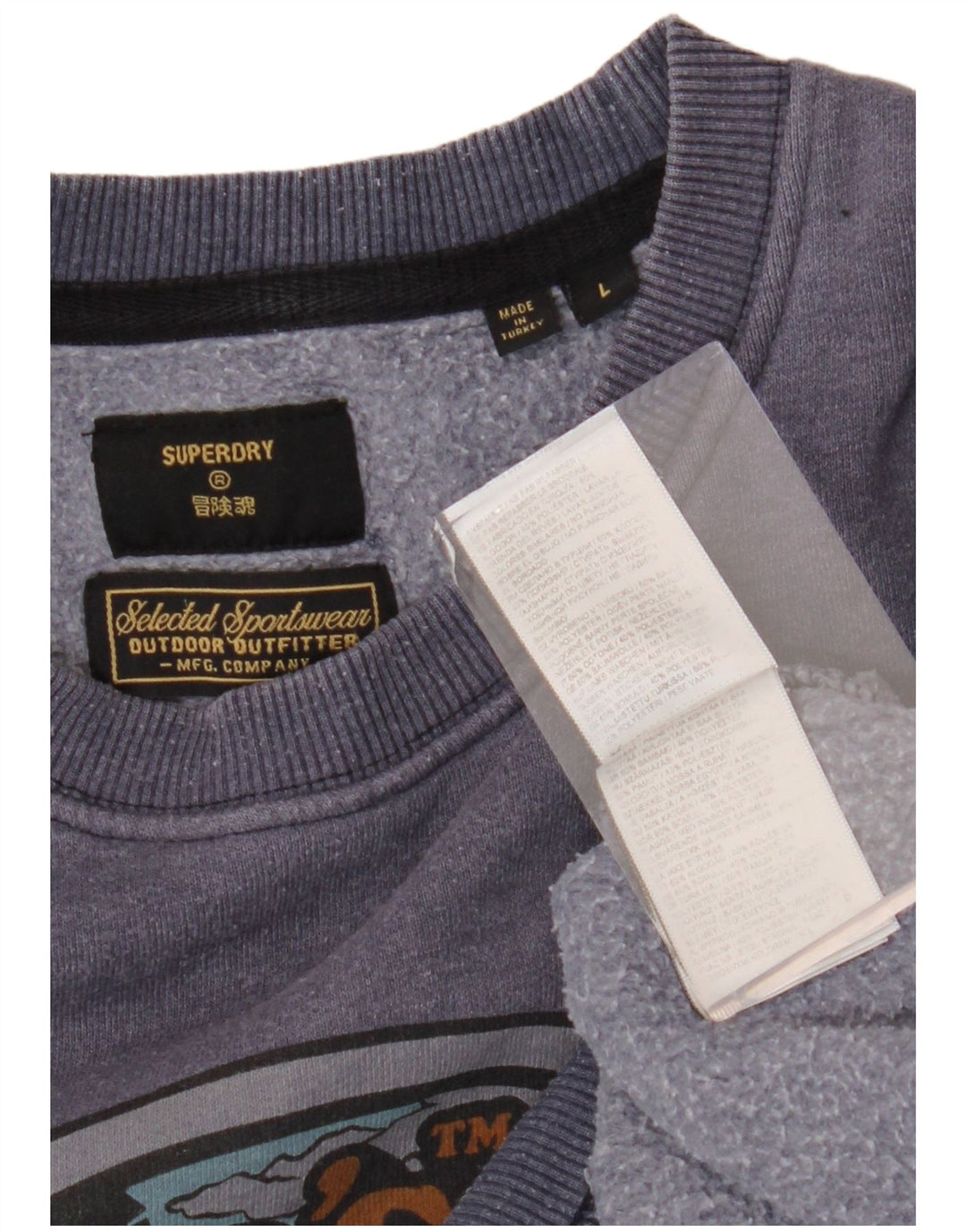 Ανδρικό γραφικό φούτερ SUPERDRY Jumper Large Navy Blue από βαμβάκι