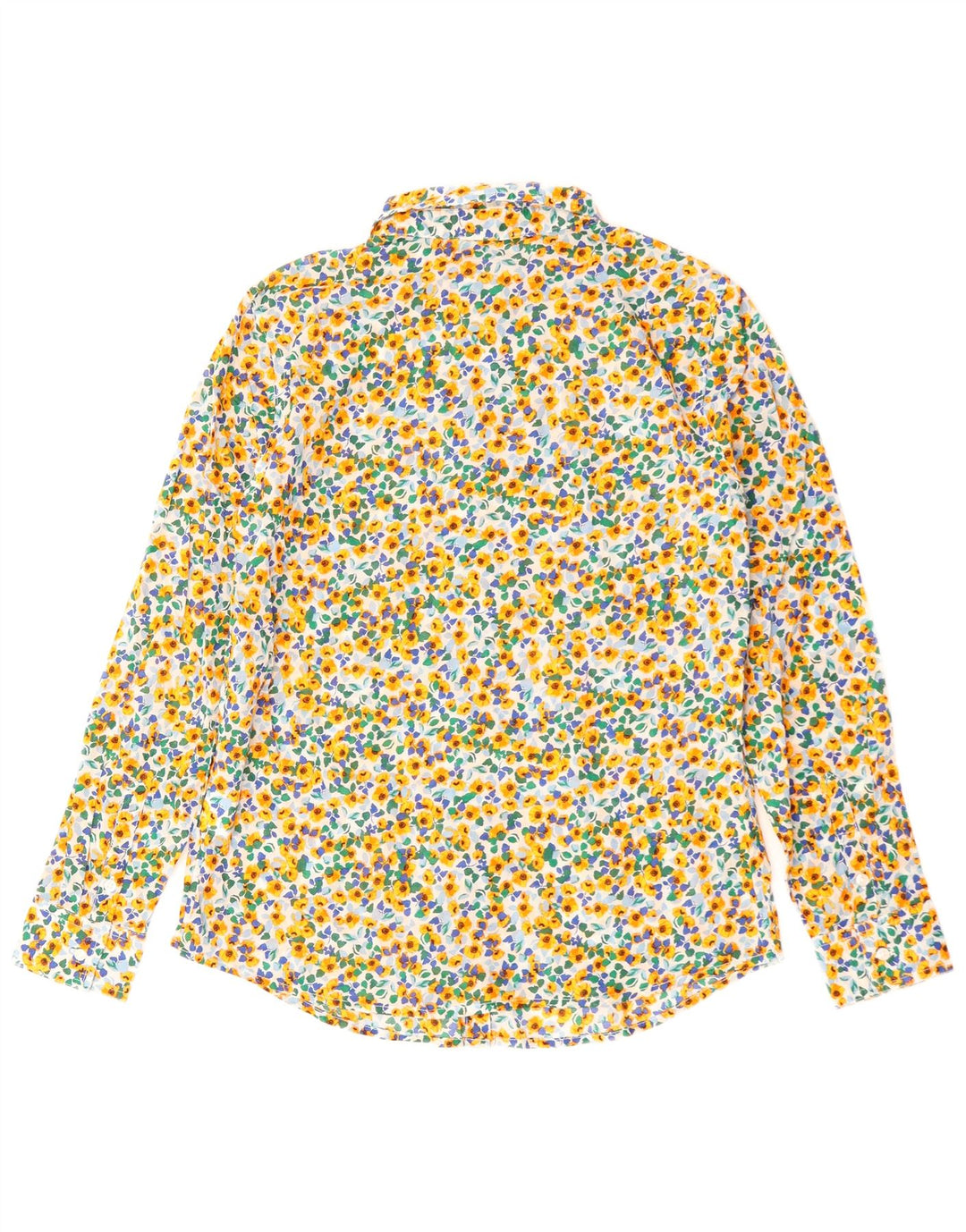 BENETTON Γυναικείο Πουκάμισο UK 10 Μικρό πολύχρωμο φλοράλ βαμβακερό