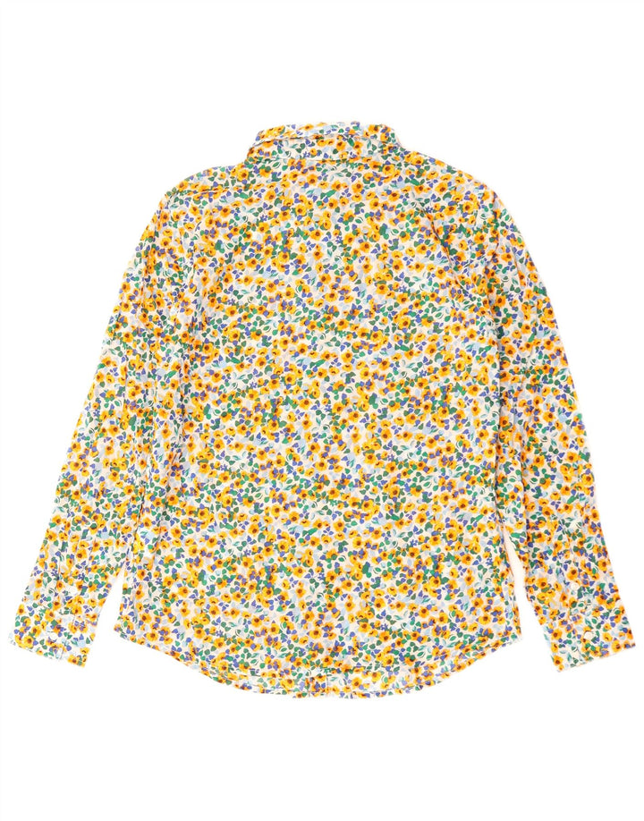 BENETTON Γυναικείο Πουκάμισο UK 10 Μικρό πολύχρωμο φλοράλ βαμβακερό