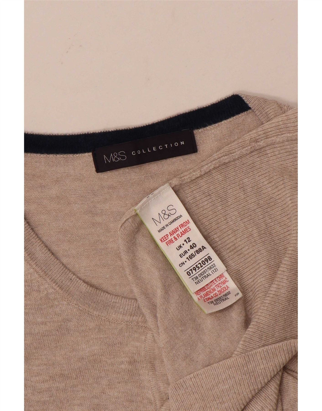 Marks & Spencer Γυναικεία ζακέτα πουλόβερ UK 12 μεσαία μπεζ βισκόζη