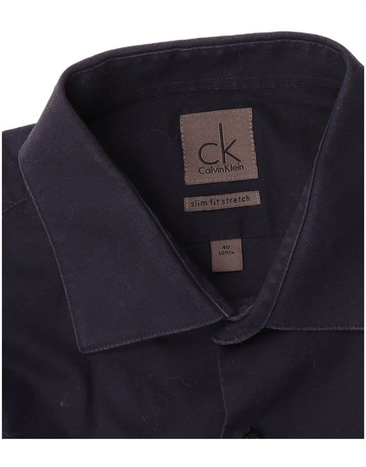 Calvin Klein Ανδρικό πουκάμισο Slim Fit Size 40 15 3/4 Medium Navy Blue