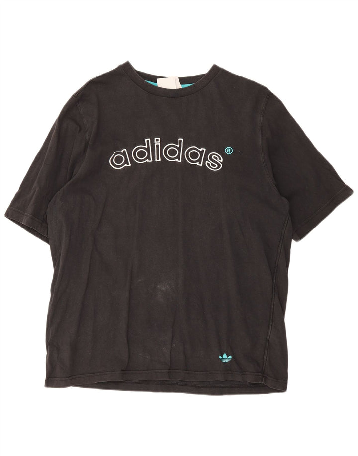 Ανδρικό γραφικό T-Shirt Adidas Top Μεσαίο μαύρο βαμβακερό