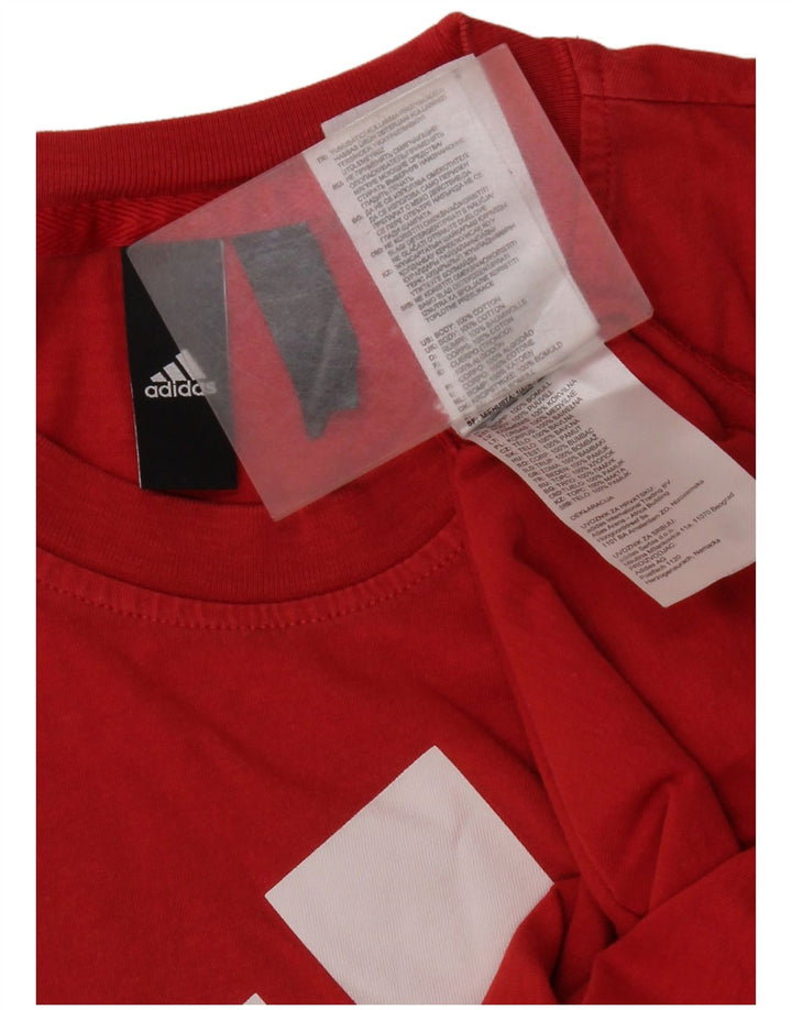 Ανδρικό γραφικό T-Shirt Adidas Top Μικρό κόκκινο βαμβακερό
