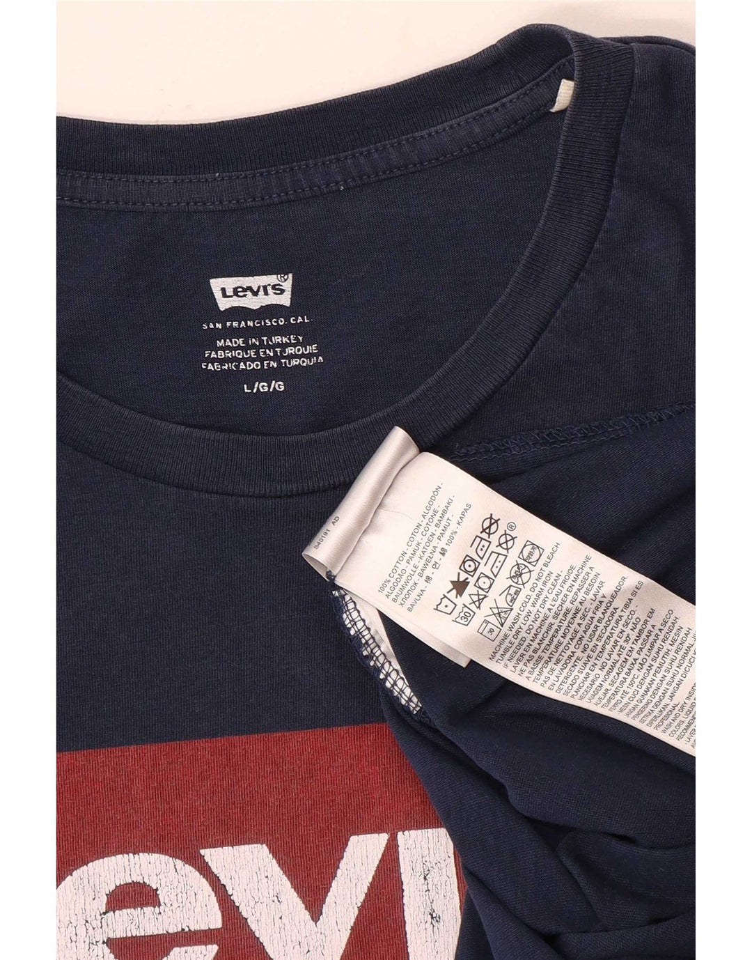 Ανδρικό γραφικό T-Shirt Levi's Top Large Navy Blue από βαμβάκι