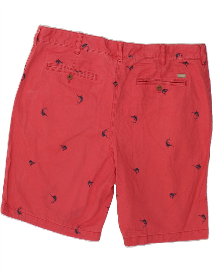 IZOD Mens Abstract Pattern Chino Shorts  W40 XL Red Cotton Vintage Izod and Second-Hand Izod from Messina Hembry 