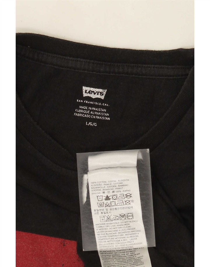 Ανδρικό γραφικό μπλουζάκι Levi's Top μεγάλο μαύρο βαμβακερό