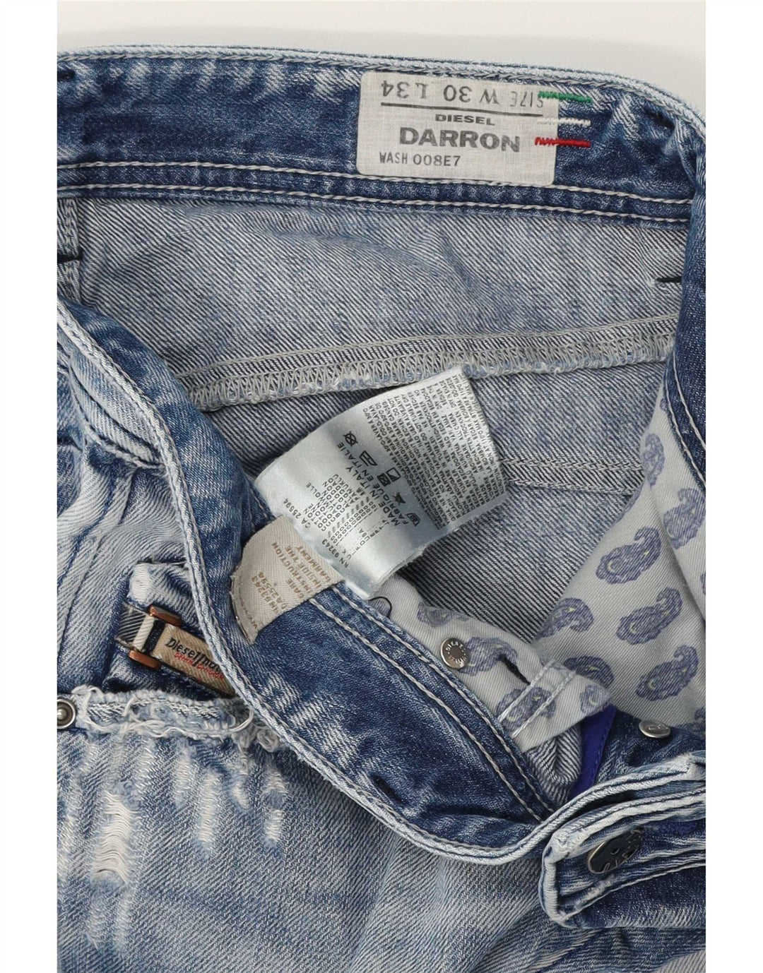 Diesel Ανδρικό Darron Distressed Straight Jeans W30 L30 Blue Cotton