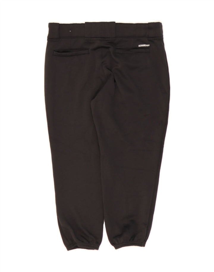 ADIDAS Womens Joggers Capri Trousers Small W32 L20 Black Polyester Vintage Adidas and Second-Hand Adidas from Messina Hembry 