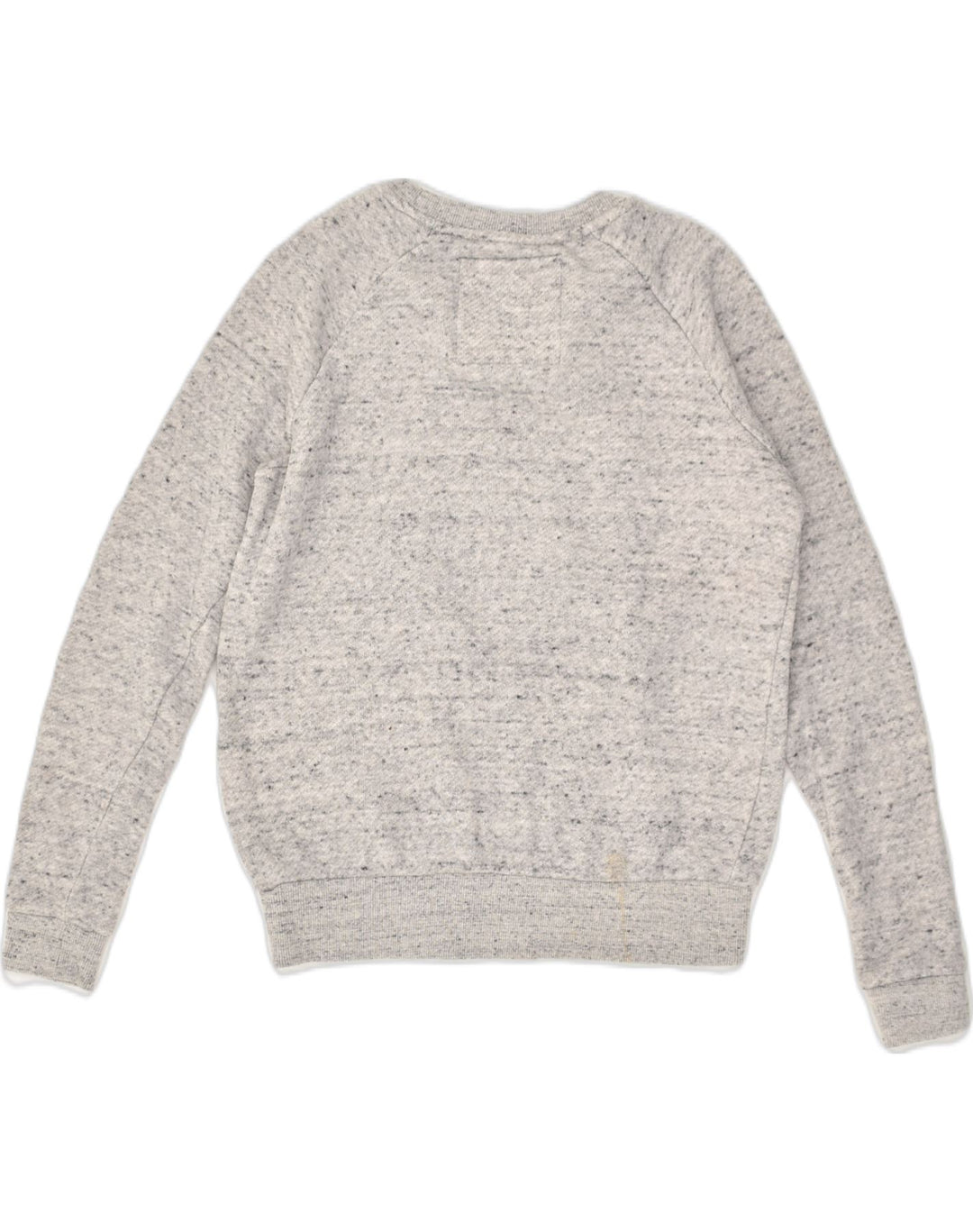 SUPERDRY Womens Sweatshirt Jumper UK 10 Small Grey Flecked Cotton | Vintage Superdry | Thrift | Second-Hand Superdry | Used Clothing | Messina Hembry 