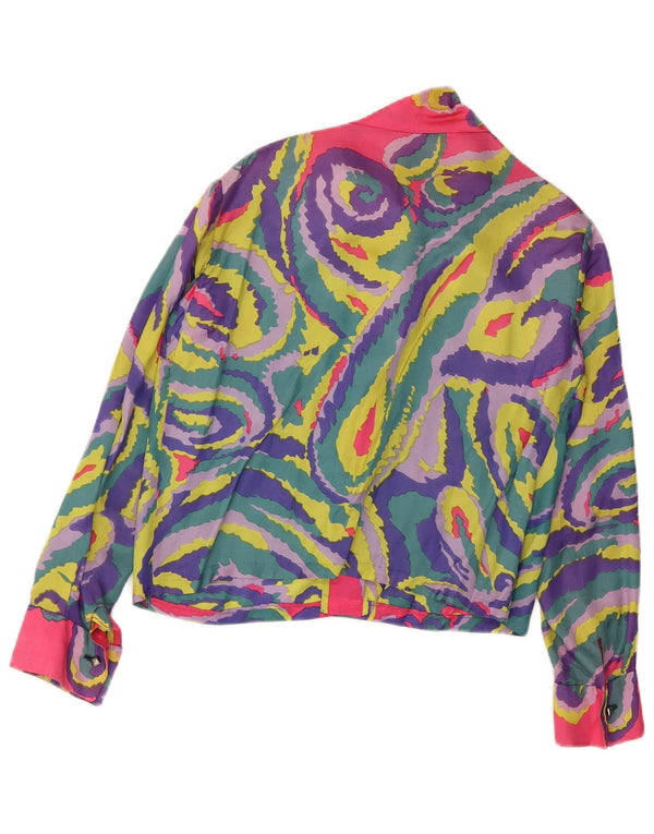 VINTAGE Γυναικείο πουκάμισο με γραβάτα μπλούζα UK 14 Large πολύχρωμο Paisley