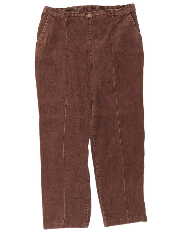Marks & Spencer Γυναικείο ψηλόμεσο κοτλέ παντελόνι UK 14 Large W32 L26 Bro