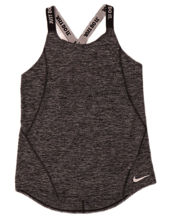 Nike Girls Graphic Vest Top 12-13 Years Large Grey Flecked Polyester