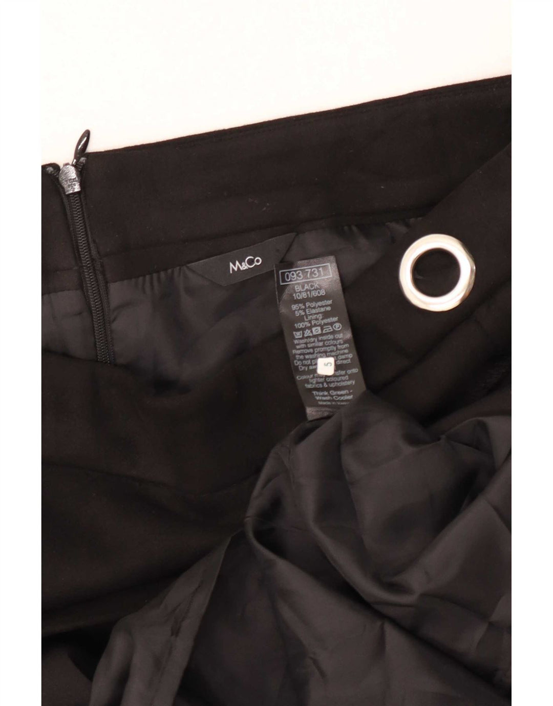 M&Co Γυναικεία Μίνι Φούστα UK 12 Medium W32 Μαύρο Πολυεστέρας