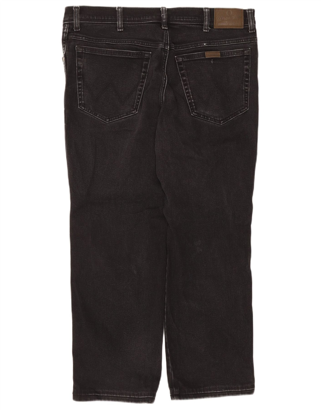 Ανδρικό τζιν Wrangler ίσιο W38 L27 μαύρο βαμβακερό