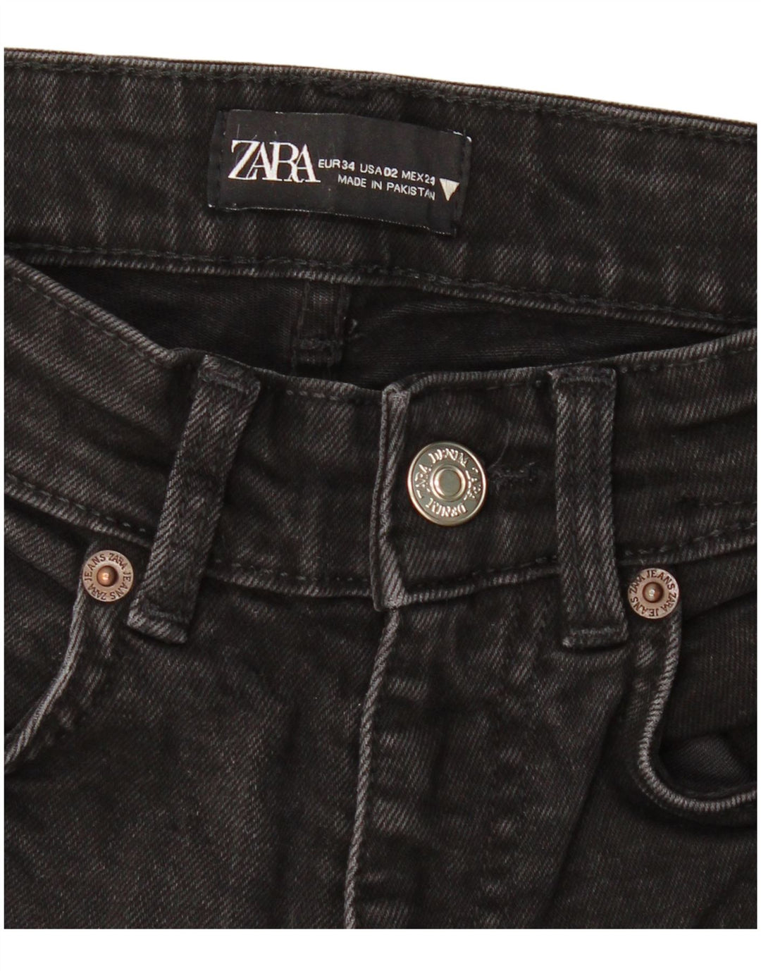 ZARA Γυναικείο Τζιν μποτάκι EU 34 2XS W24 L26 Μαύρο