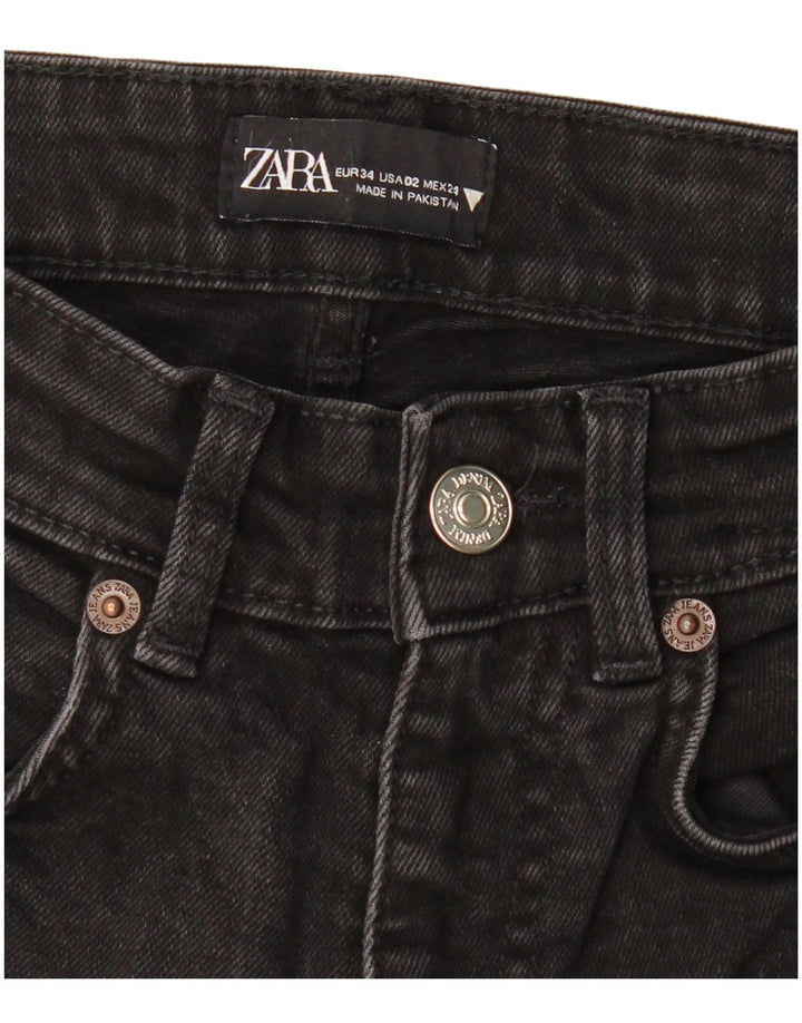 ZARA Γυναικείο Τζιν μποτάκι EU 34 2XS W24 L26 Μαύρο