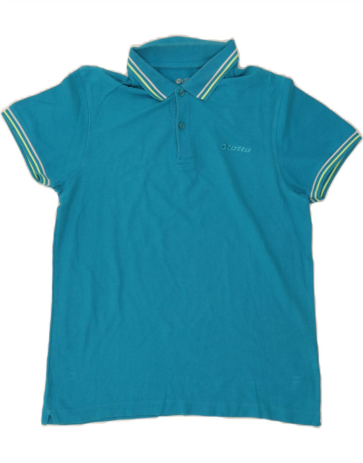 LOTTO Mens Polo Shirt Medium Blue Cotton Vintage Lotto and Second-Hand Lotto from Messina Hembry 