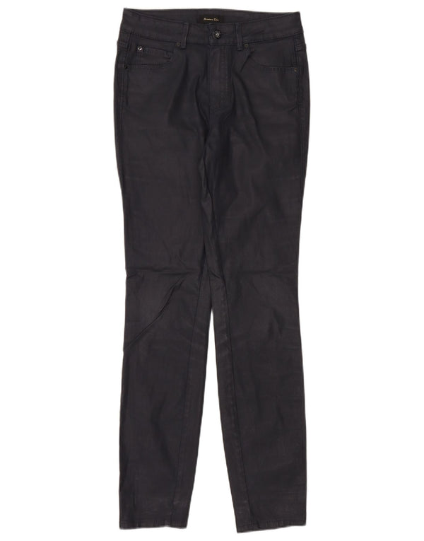 Massimo Dutti Γυναικείο κερωμένο casual παντελόνι EU 36 XS W28 L30 Navy Blue