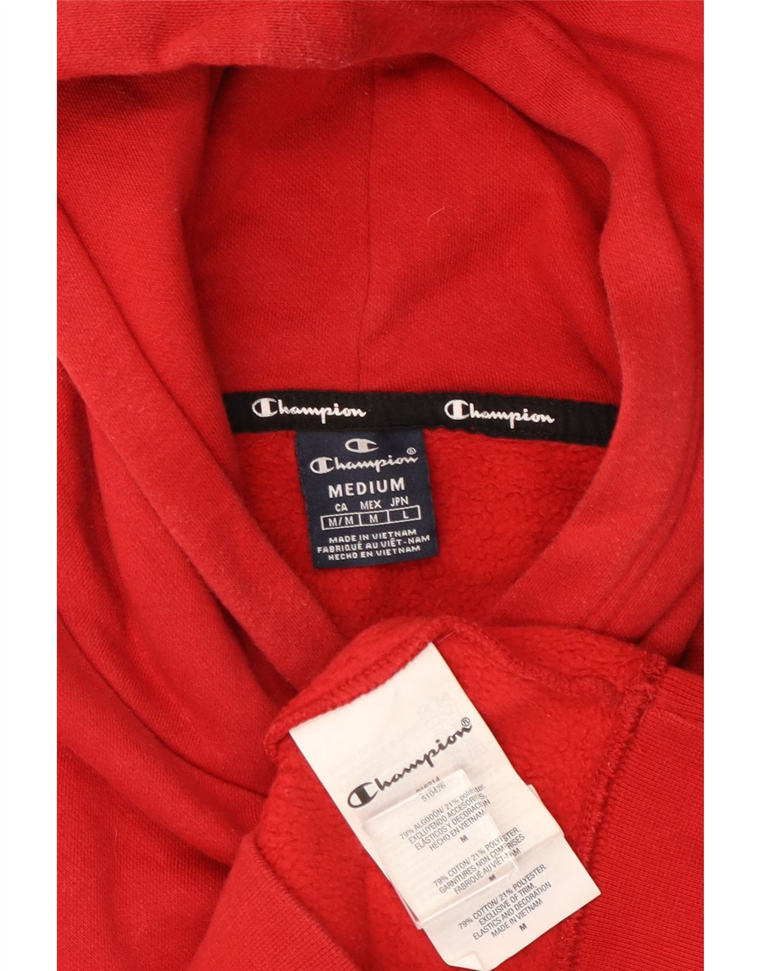 CHAMPION Ανδρικό φούτερ με κουκούλα, μεσαίο κόκκινο βαμβακερό