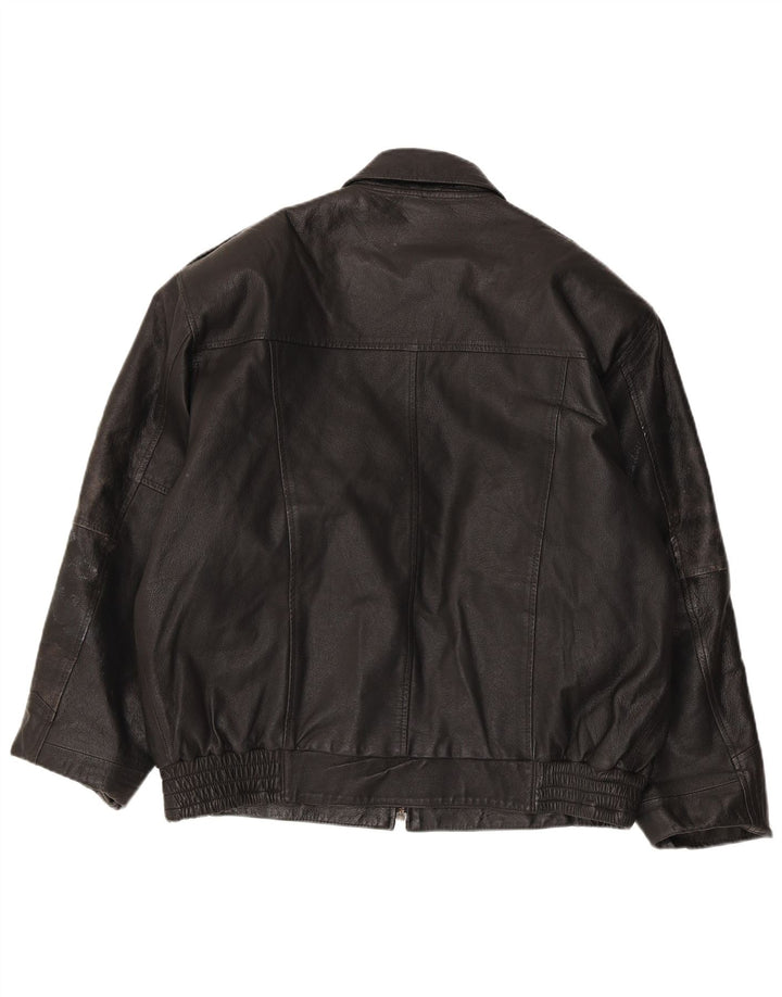 MILAN Ανδρικό Δερμάτινο Μπουφάν UK 40 Large Μαύρο Δερμάτινο