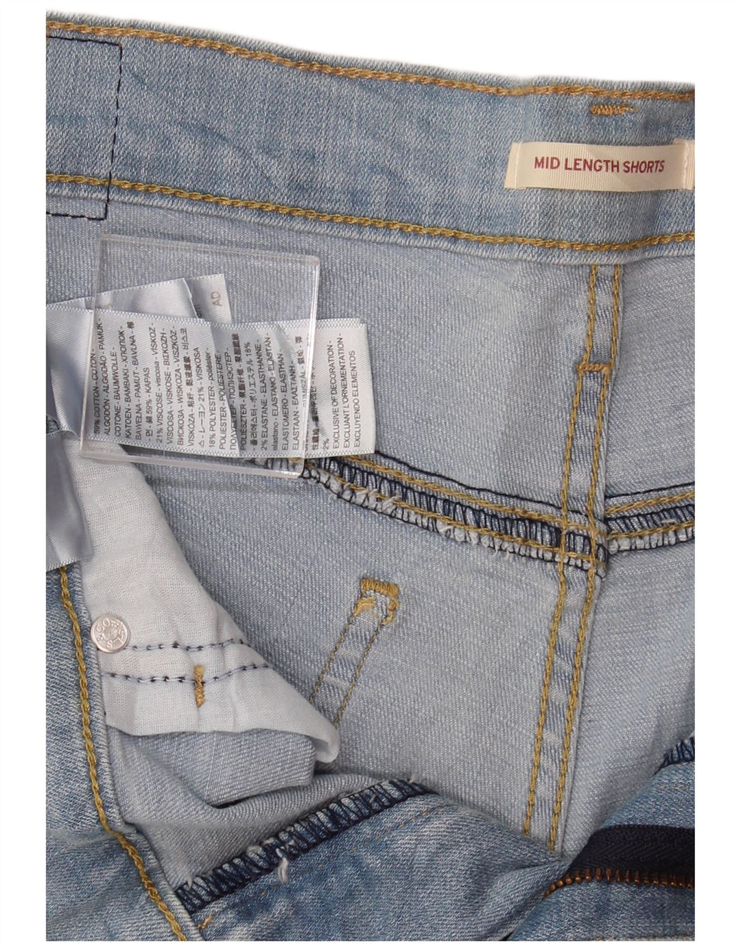 Γυναικείο ψηλό τζιν σορτς LEVI'S W31 μεσαίο μπλε βαμβακερό