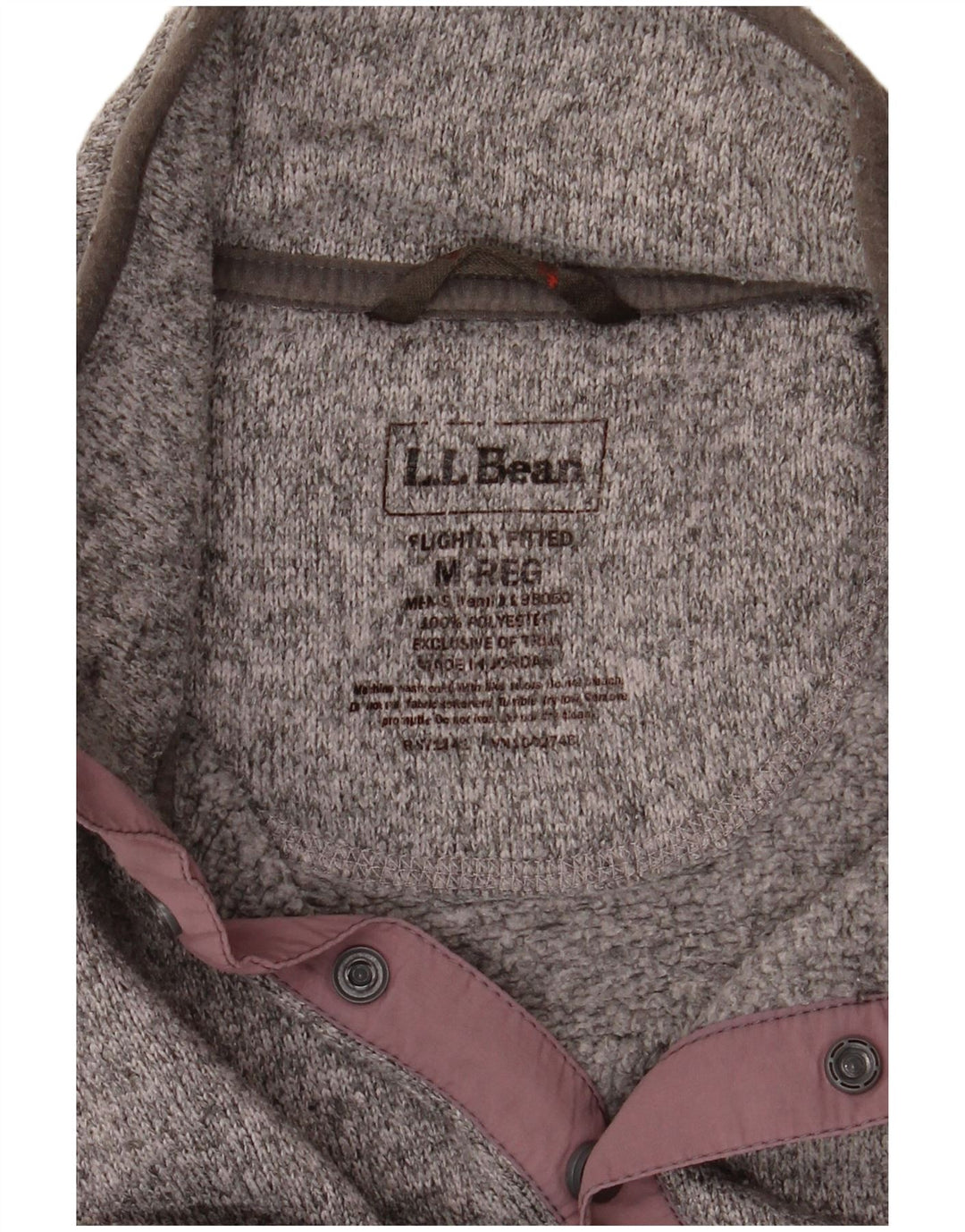 L.L.Bean Ανδρικό πουλόβερ με κουμπιά πουλόβερ με μεσαίο γκρι πολυεστέρα
