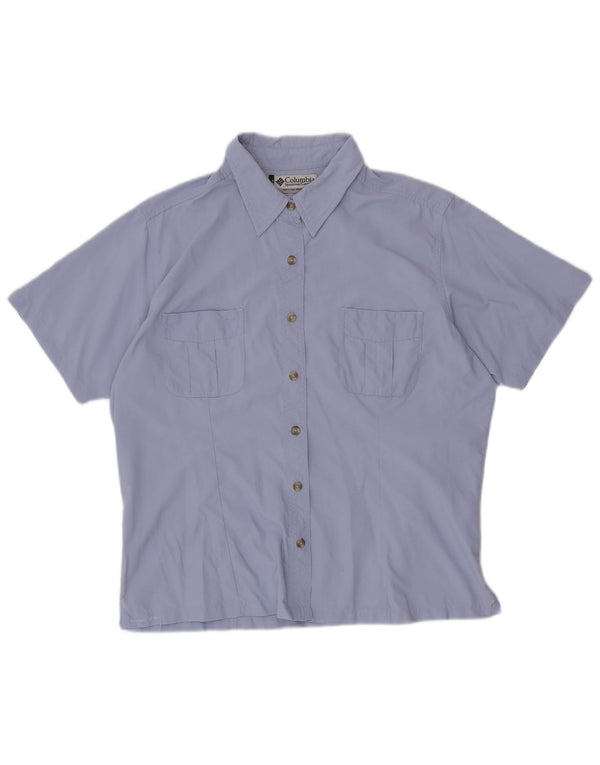Γυναικείο κοντομάνικο πουκάμισο COLUMBIA UK 18 XL Purple Nylon