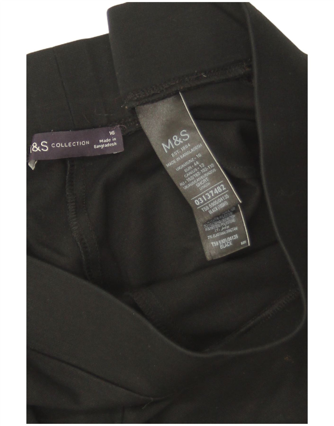 Marks & Spencer Γυναικεία κολάν Crop UK 16 Large Black Viscose