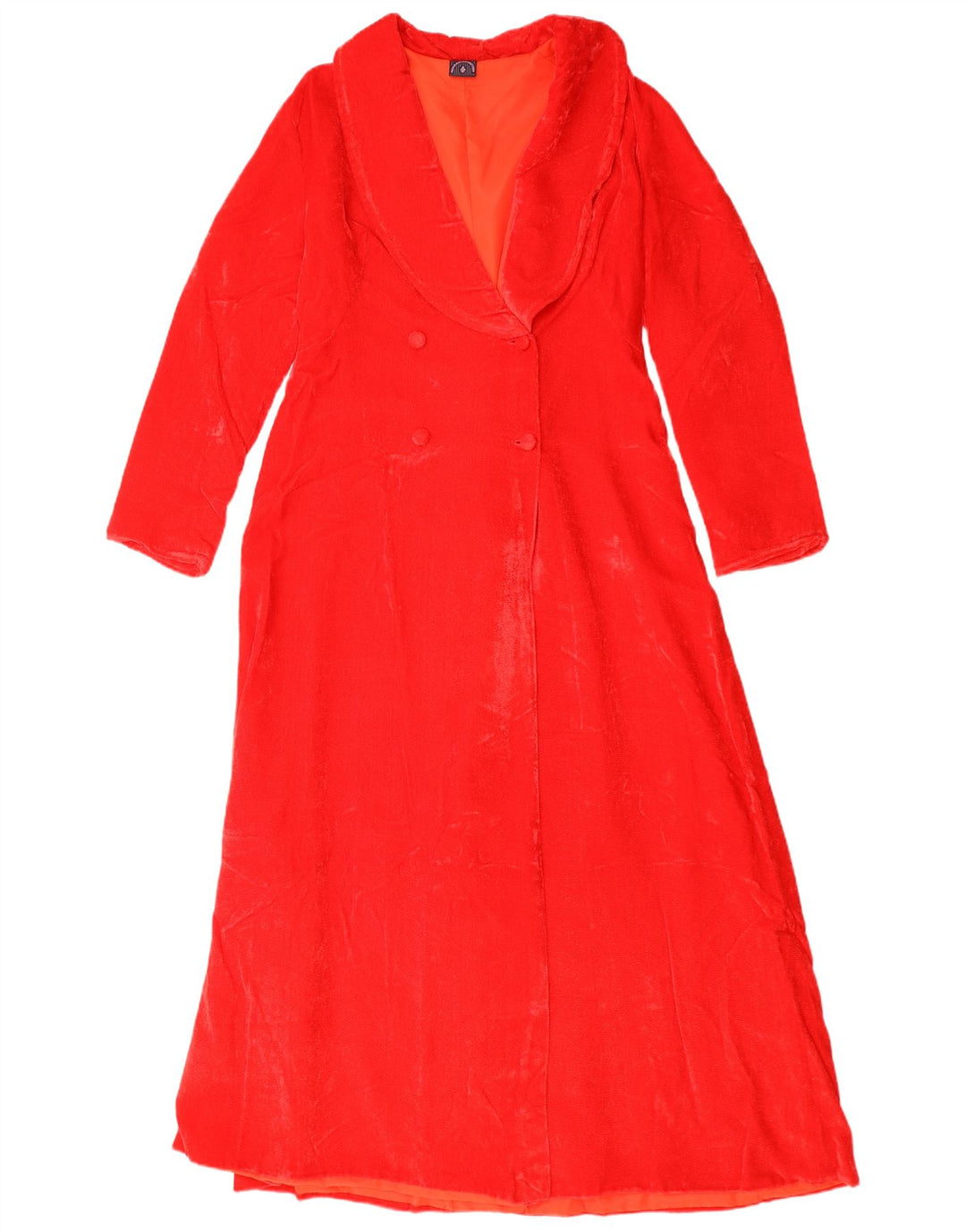 Vintage γυναικείο βελούδινο διπλό παλτό UK 12 Medium Red
