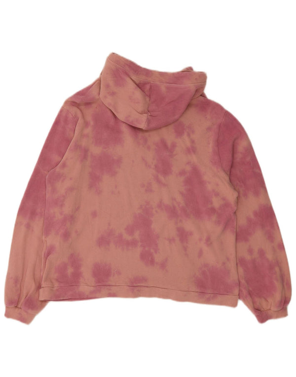 Volcom Γυναικεία κουκούλα υπερμεγέθη UK 10 Small Pink Tie Dye Βαμβακερή