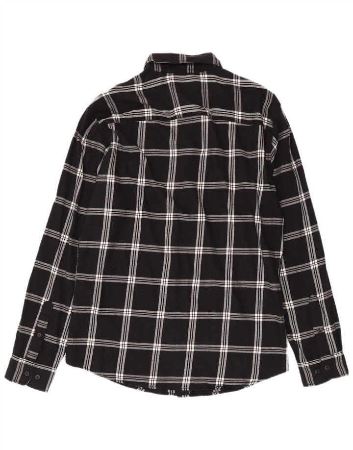 Jack & Jones Ανδρικό φανελένιο πουκάμισο μεγάλο μαύρο βαμβακερό