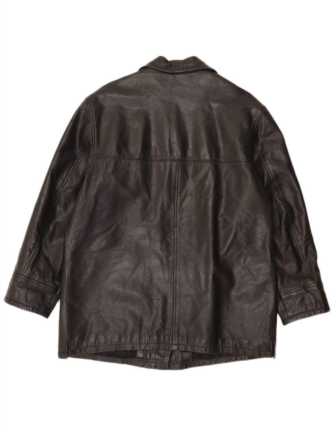 Vintage Γυναικείο Δερμάτινο Παλτό IT 48 XL Μαύρο