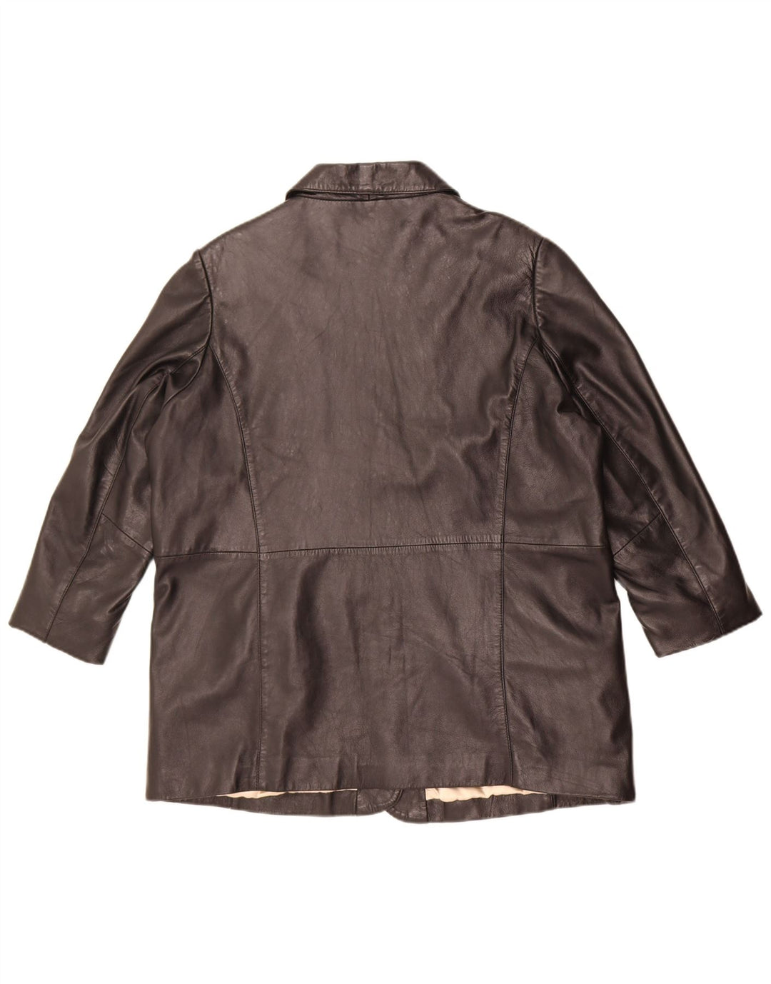Essence Γυναικείο Oversized Δερμάτινο Μπουφάν UK 18/20 XL Μαύρο Δερμάτινο