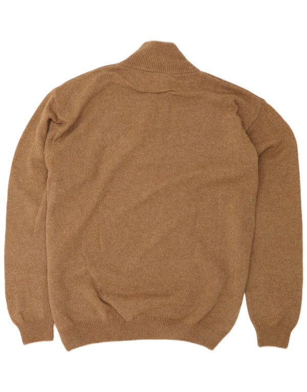 MARLBORO CLASSICS Ανδρικό πουλόβερ με φερμουάρ 2XL καφέ μαλλί