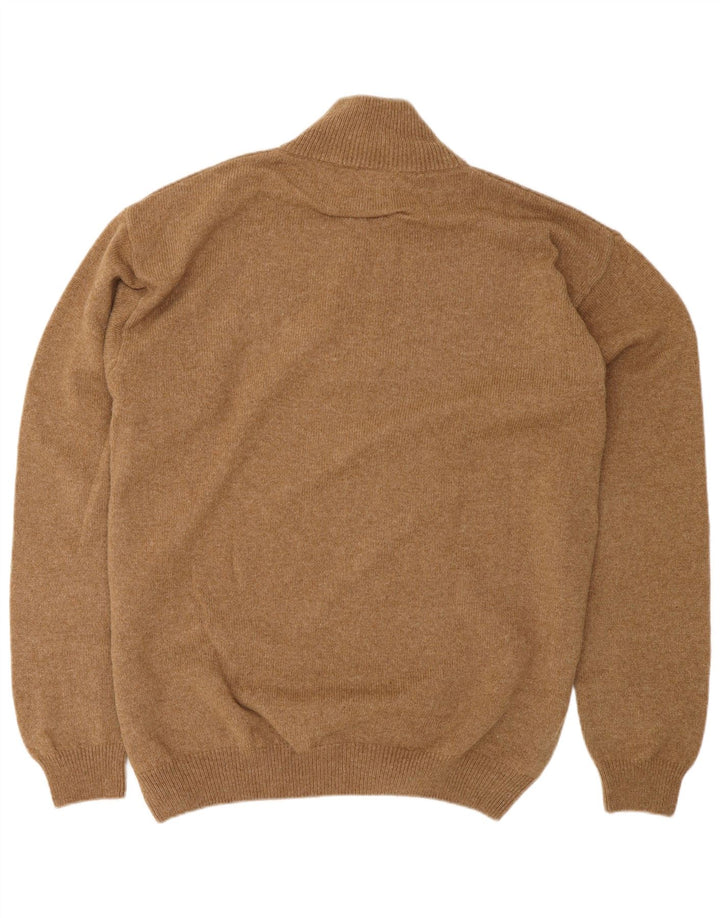 MARLBORO CLASSICS Ανδρικό πουλόβερ με φερμουάρ 2XL καφέ μαλλί