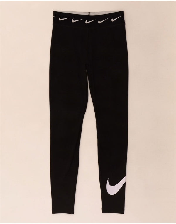 Γυναικείο κολάν Nike Dri Fit graphic UK 8 Small μαύρο βαμβακερό