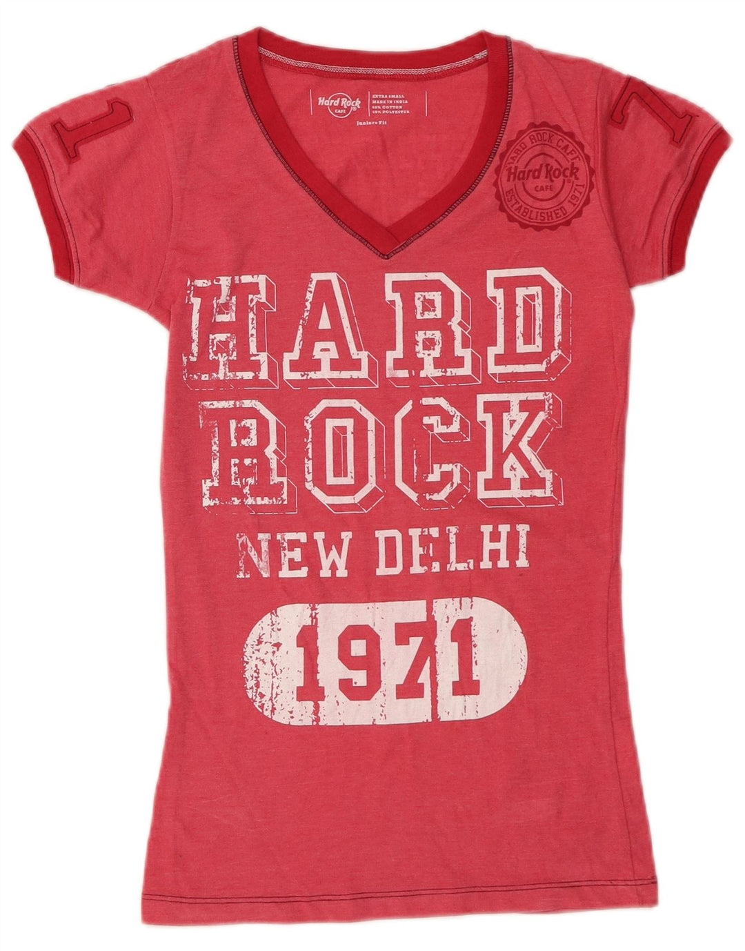 HARD ROCK CAFE Girls New Dalhi Graphic T-Shirt Top 13-14 Years XS Pink